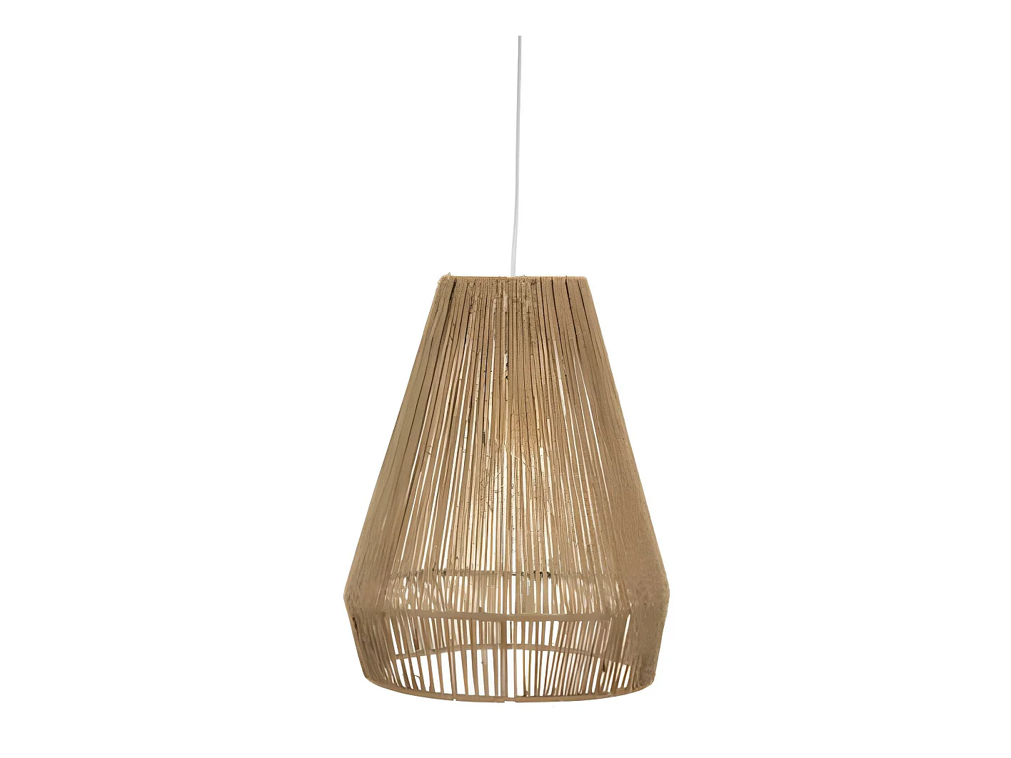 Suspension en bois / fer coloris marron - diamètre 34 x Hauteur 43 cm