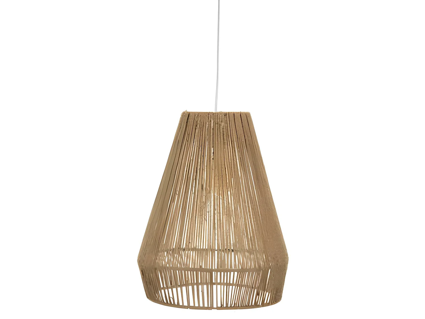 Suspension en bois / fer coloris marron - diamètre 34 x Hauteur 43 cm