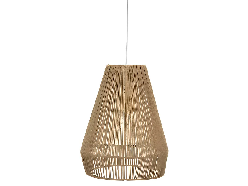 Suspension en bois / fer coloris marron - diamètre 34 x Hauteur 43 cm