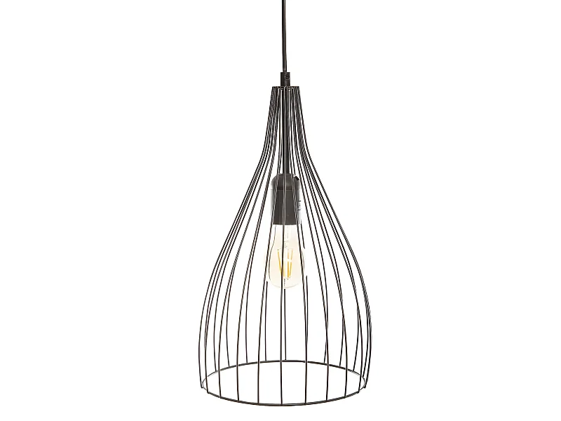 Suspension en métal coloris Noir - D. 21 x H. 37,5 cm