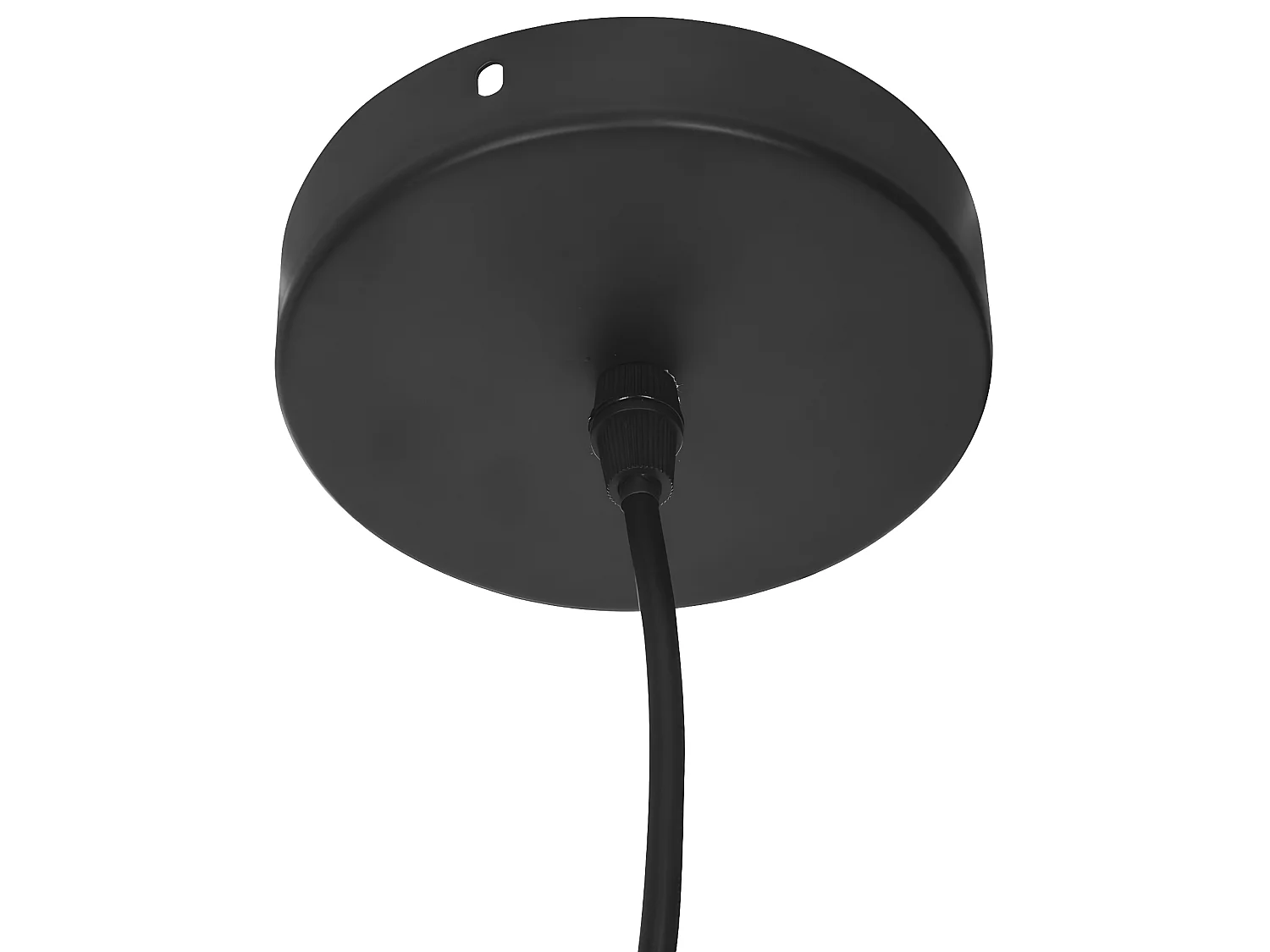 Suspension noire en métal/bois - H 24,5 cm