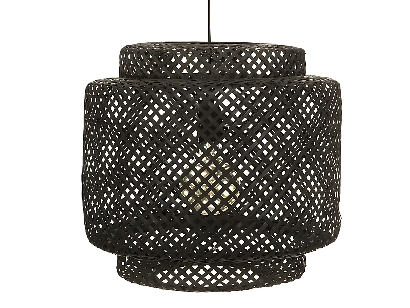 Suspension en bambou coloris noir - diamètre 40 x Hauteur 38 cm