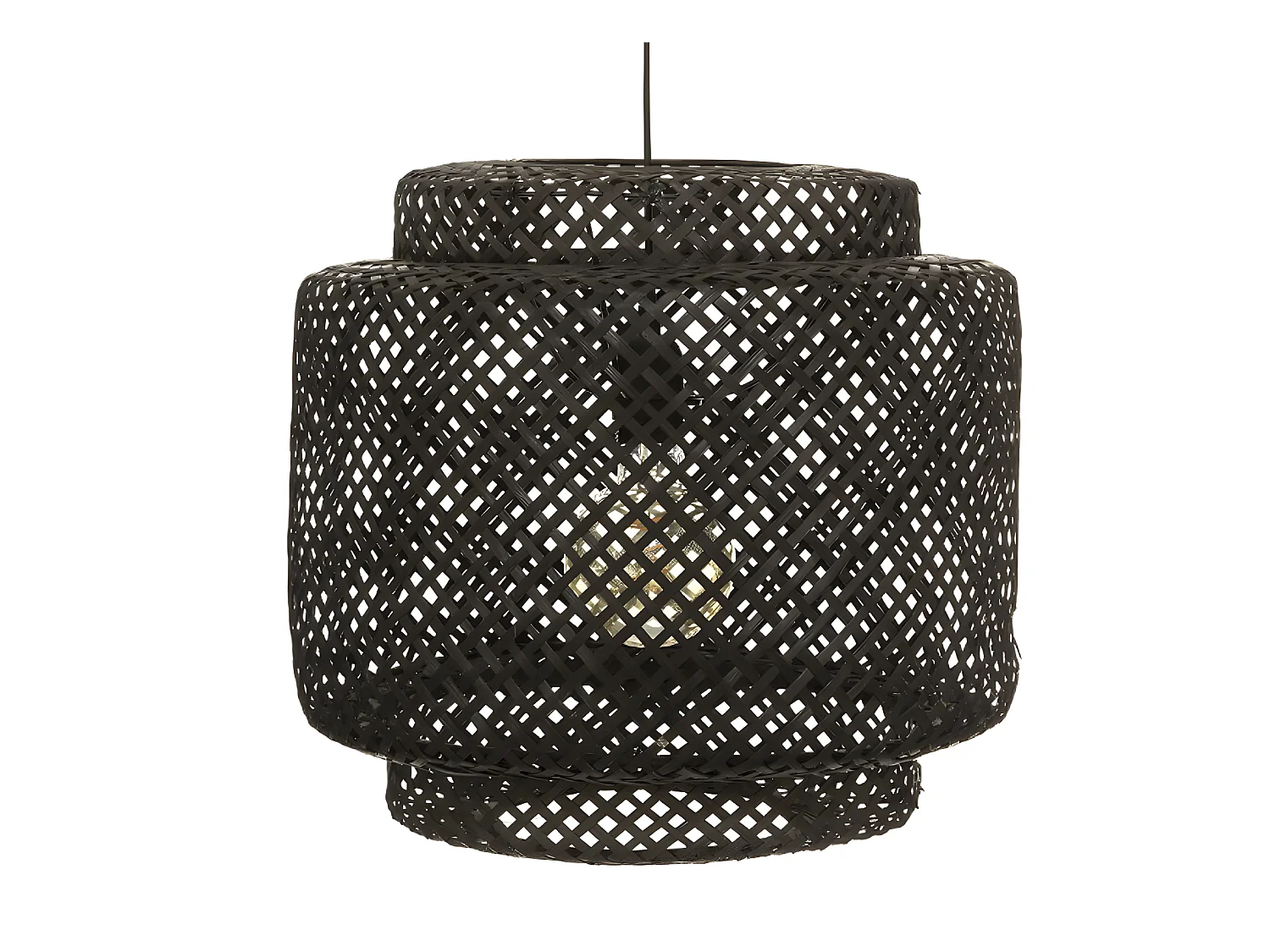 Suspension en bambou coloris noir - diamètre 40 x Hauteur 38 cm