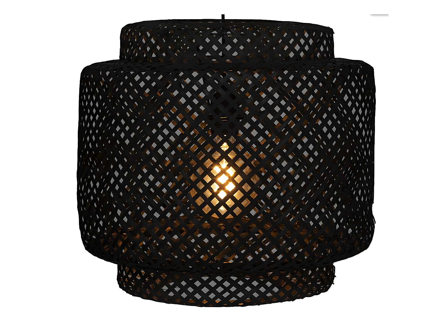 Suspension en bambou coloris noir - diamètre 40 x Hauteur 38 cm