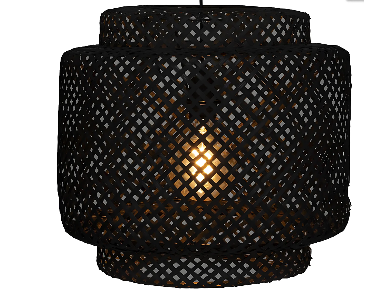 Suspension en bambou coloris noir - diamètre 40 x Hauteur 38 cm