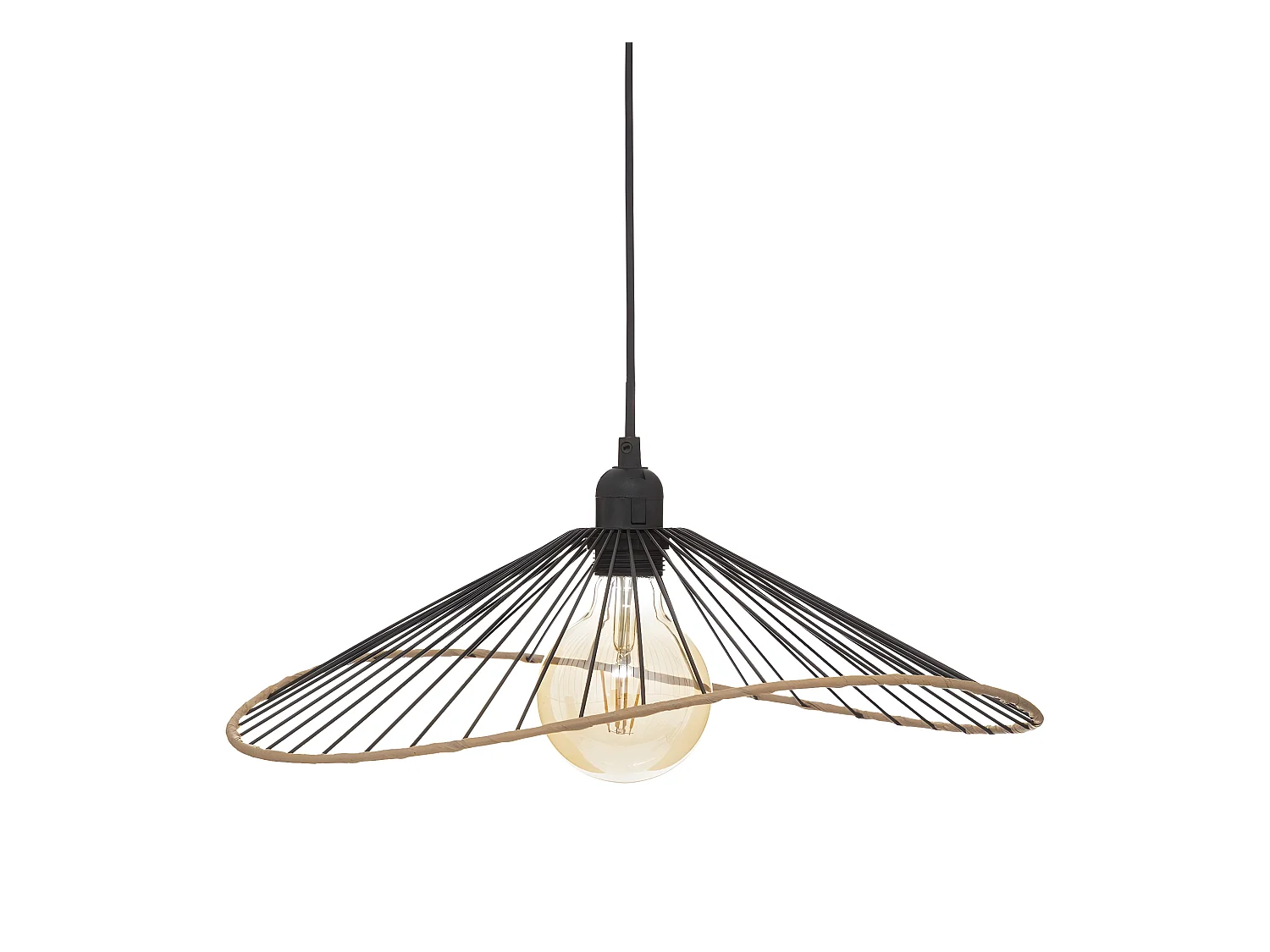 Suspension coloris noir en métal - Longueur 45 x Profondeur 42 x Hauteur 17,5 cm