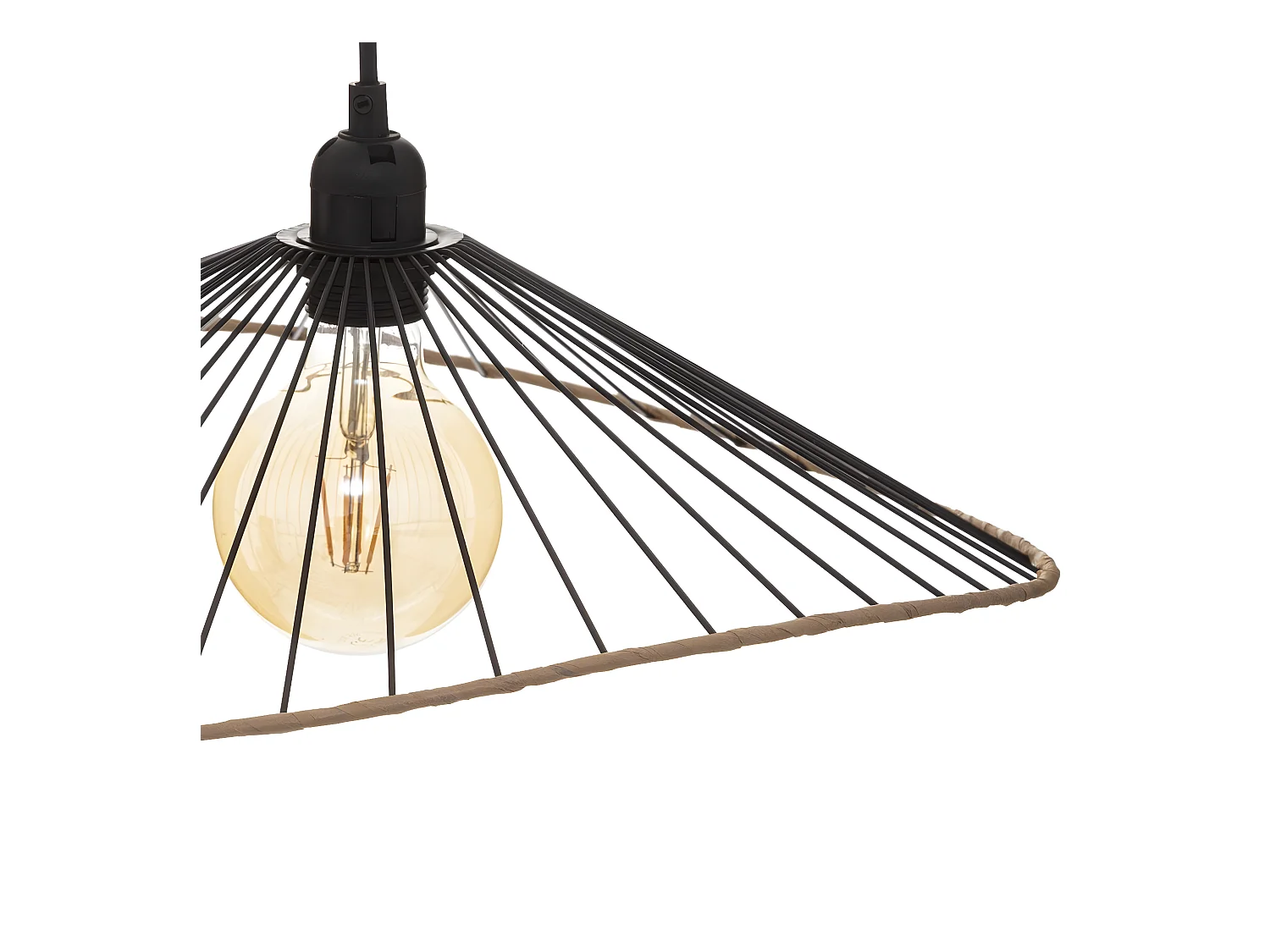 Suspension coloris noir en métal - Longueur 45 x Profondeur 42 x Hauteur 17,5 cm