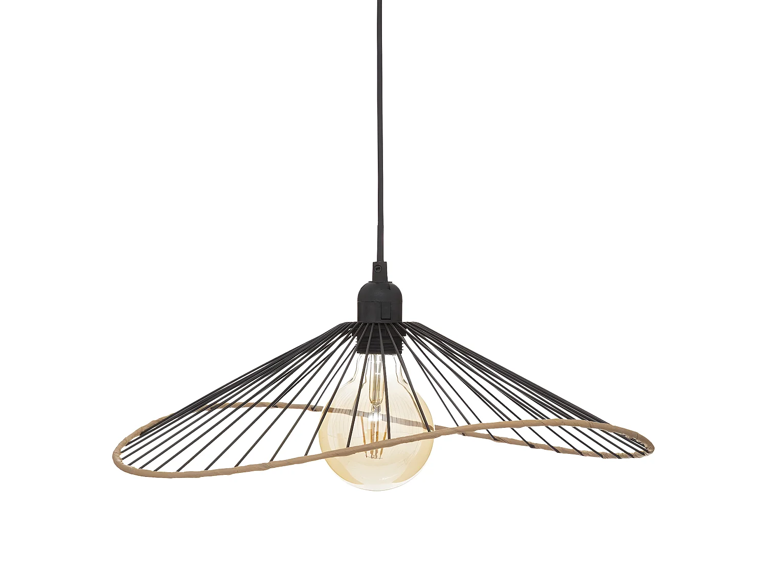 Suspension coloris noir en métal - Longueur 45 x Profondeur 42 x Hauteur 17,5 cm