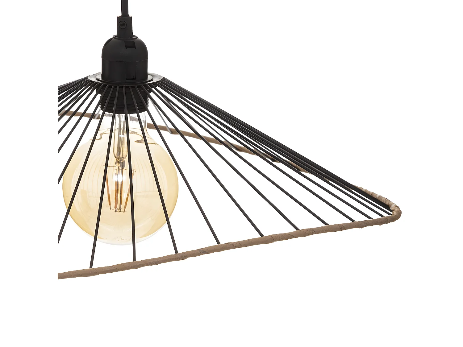 Suspension coloris noir en métal - Longueur 45 x Profondeur 42 x Hauteur 17,5 cm