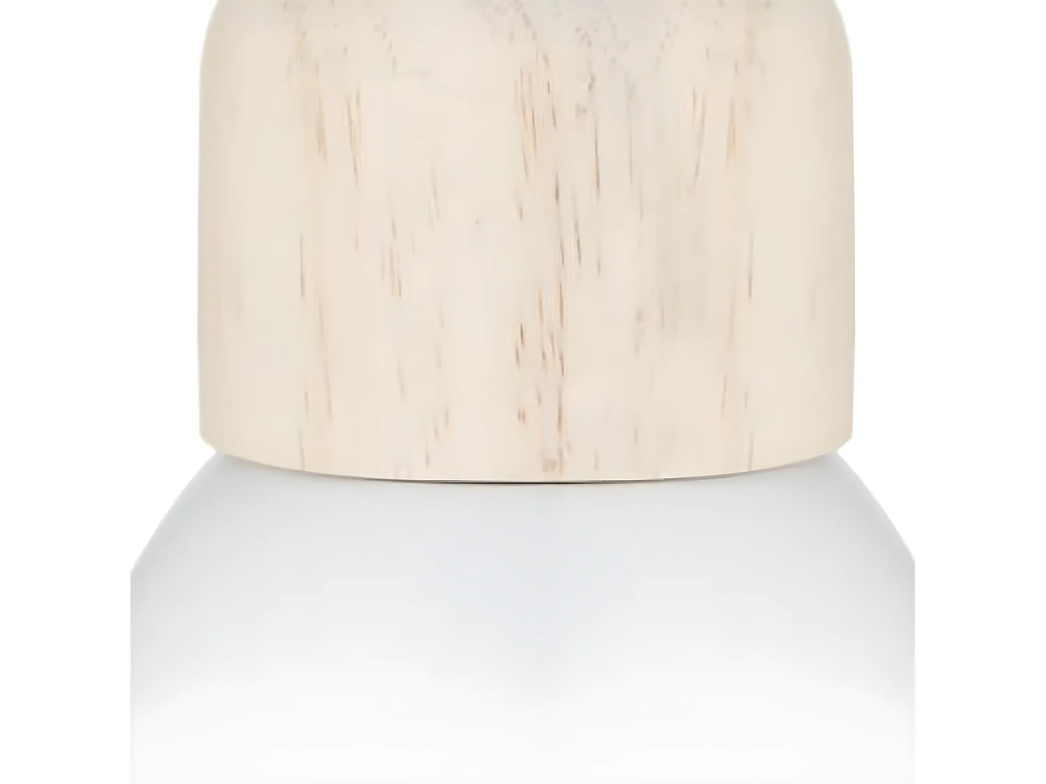 Suspension design en métal et bois coloris blanc - Dim : D.15 x H.17 cm