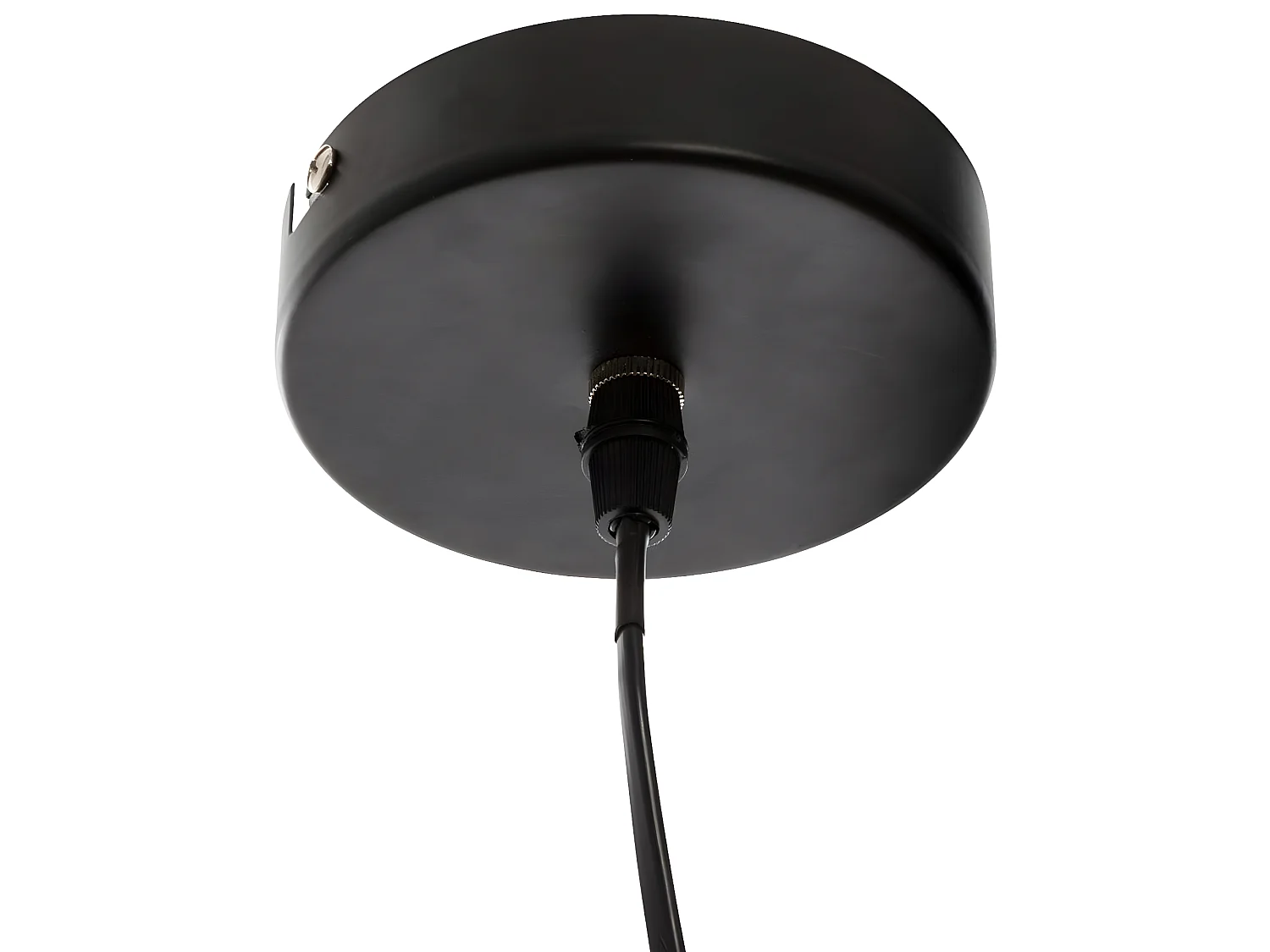 Suspension en métal filaire forme chapeau Noir - D.58 x H.9 cm