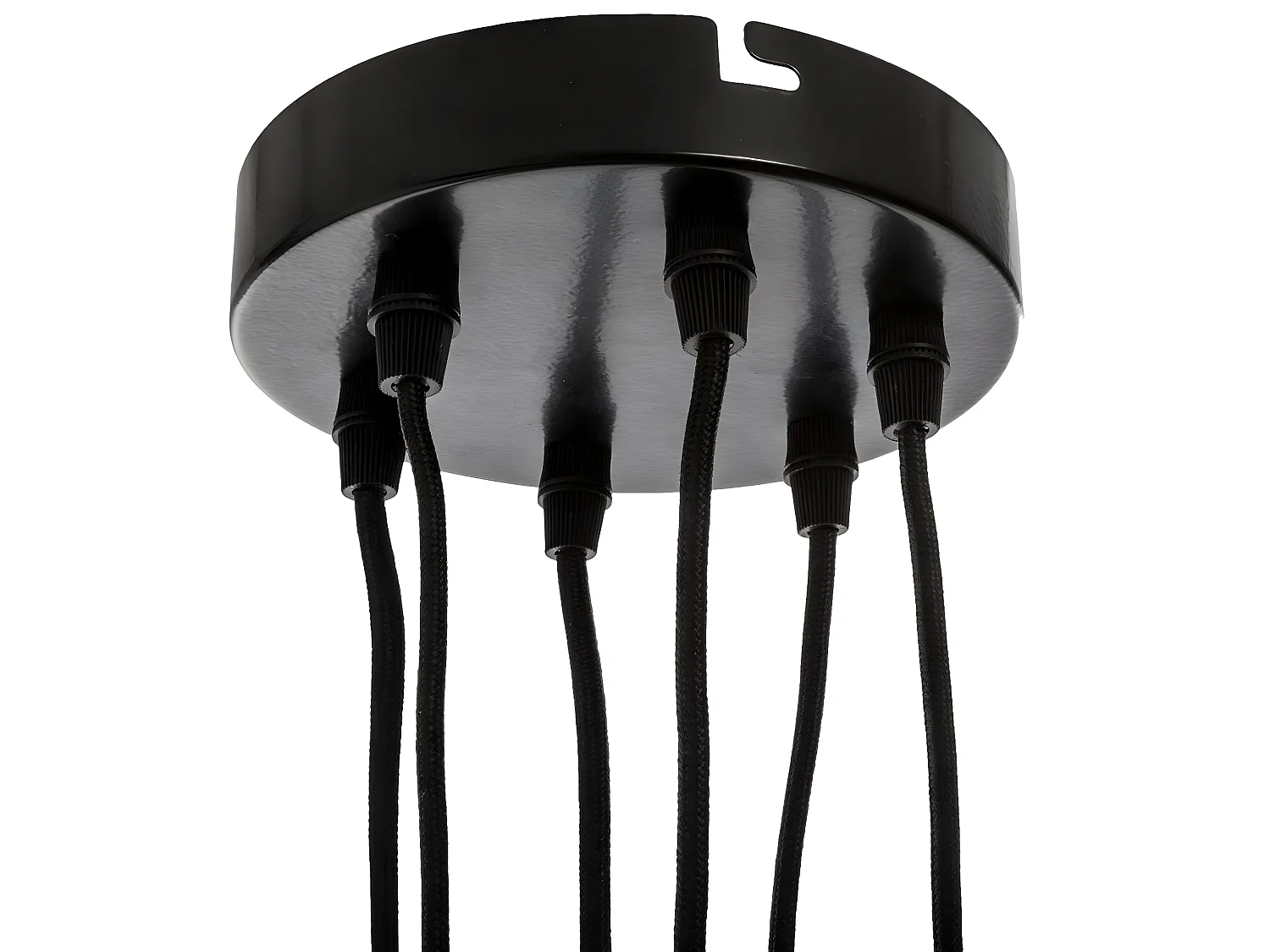 Suspension filaire 6 ampoules en métal noir