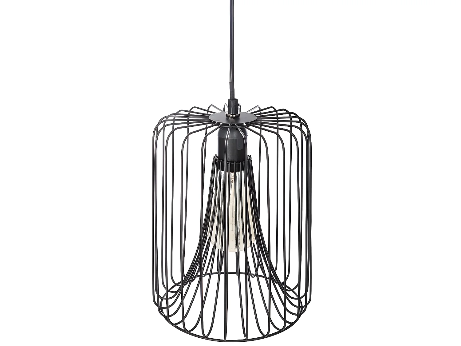 Suspension filaire en métal coloris noir - Diamètre 20 x Hauteur 25,5 cm