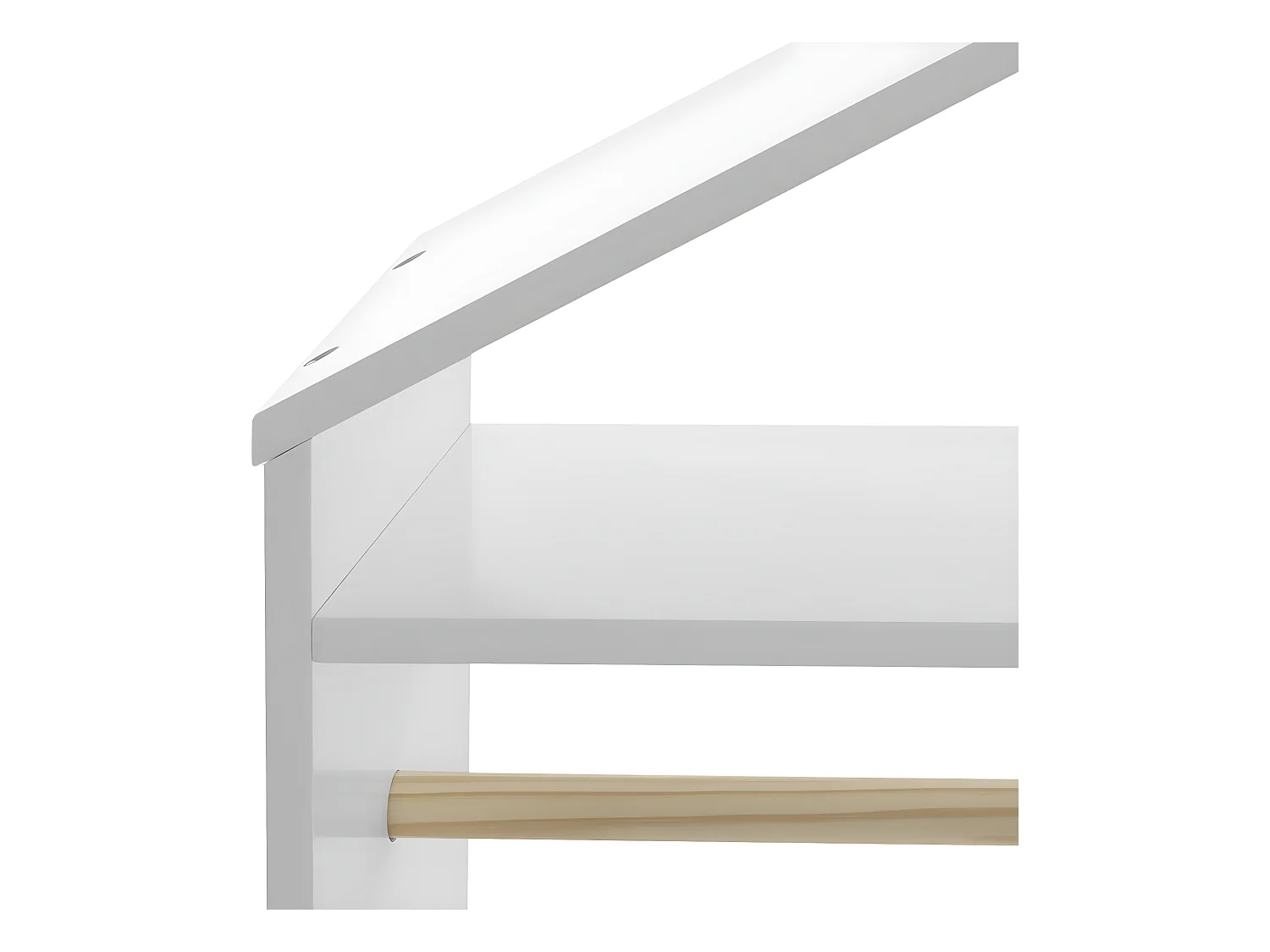 Penderie enfant à roulettes coloris blanc - L.80,5 x l.36 x H.120 cm