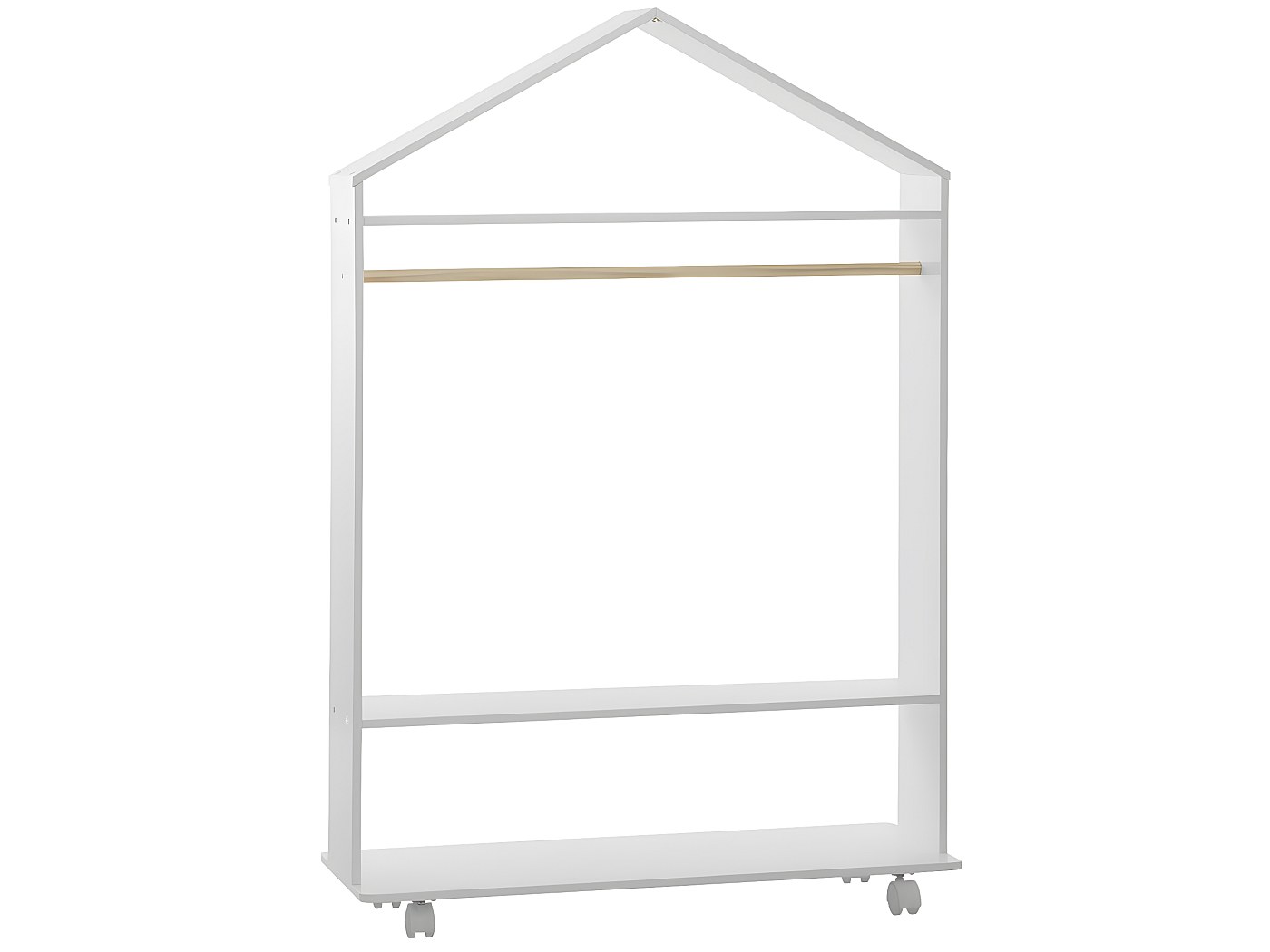 Penderie Enfant Sally En Pin Massif 120 Cm - Design Montessori Avec Tringle Et Étagères | Rangement Autonome Pour Chambre D'Enfant