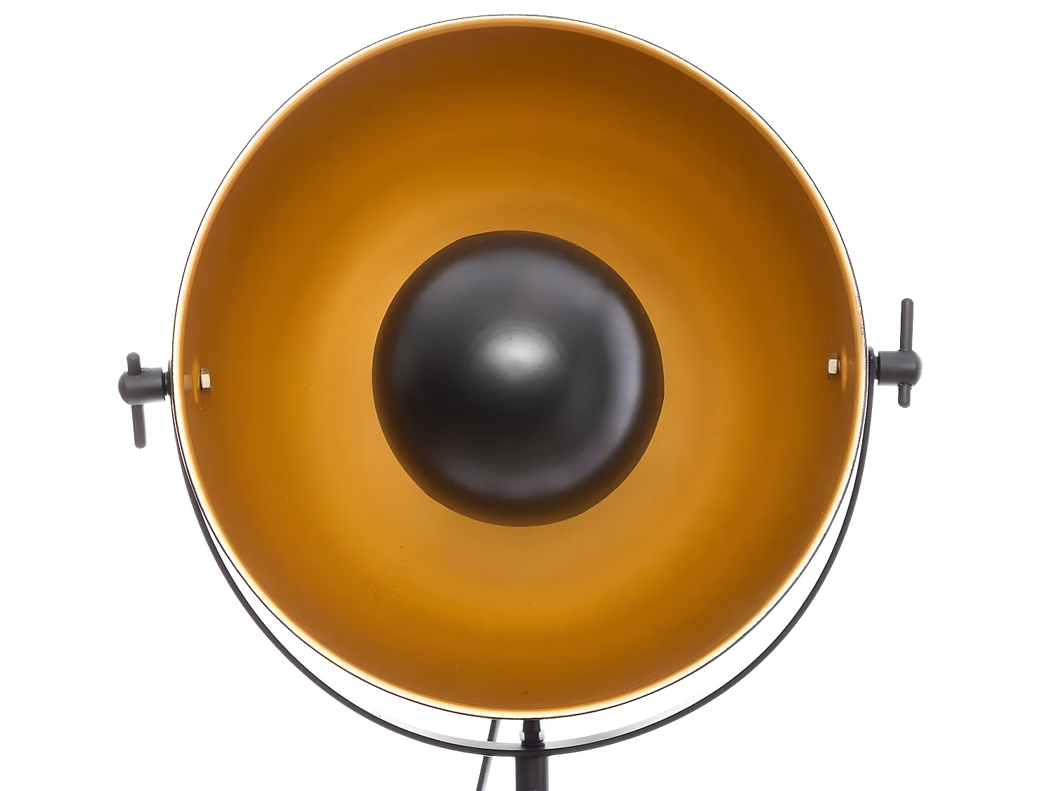 Lampadaire trepied en paulownia coloris noir - D. 67 x H. 162 cm