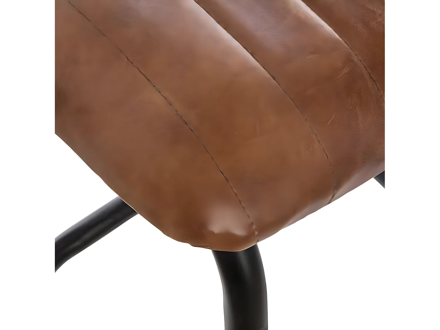 Tabouret de bar en cuir coloris marron - Dim : L.42 x l.40 x H.75 cm