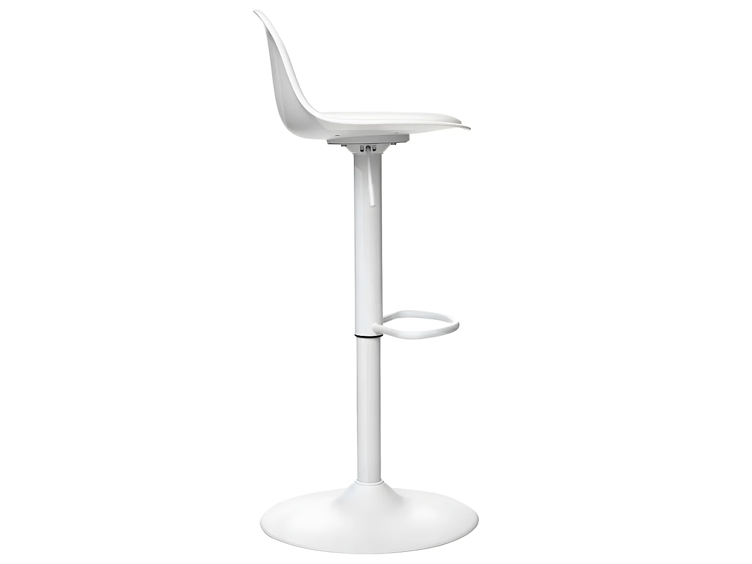 Lot de 2 chaises de bar en polypropylène coloris blanc - Diamètre 45 x Hauteur 103 cm
