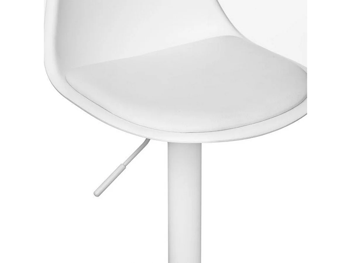 Lot de 2 chaises de bar en polypropylène coloris blanc - Diamètre 45 x Hauteur 103 cm
