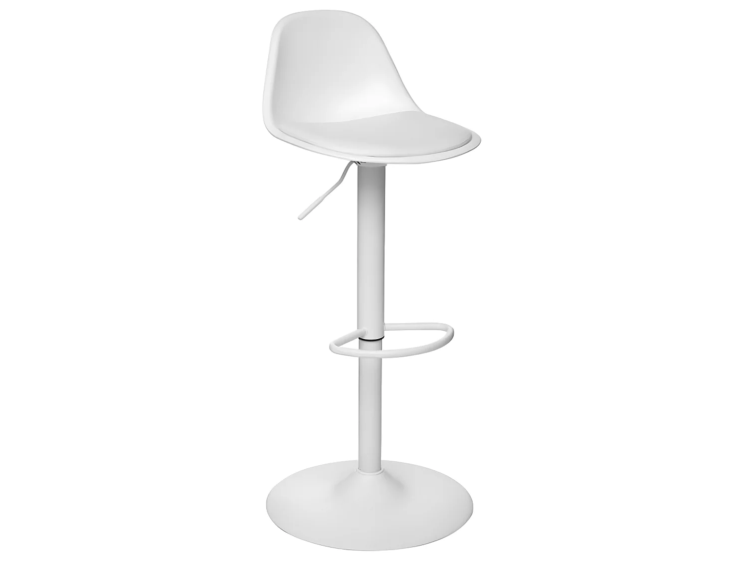 Lot de 2 chaises de bar en polypropylène coloris blanc - Diamètre 45 x Hauteur 103 cm