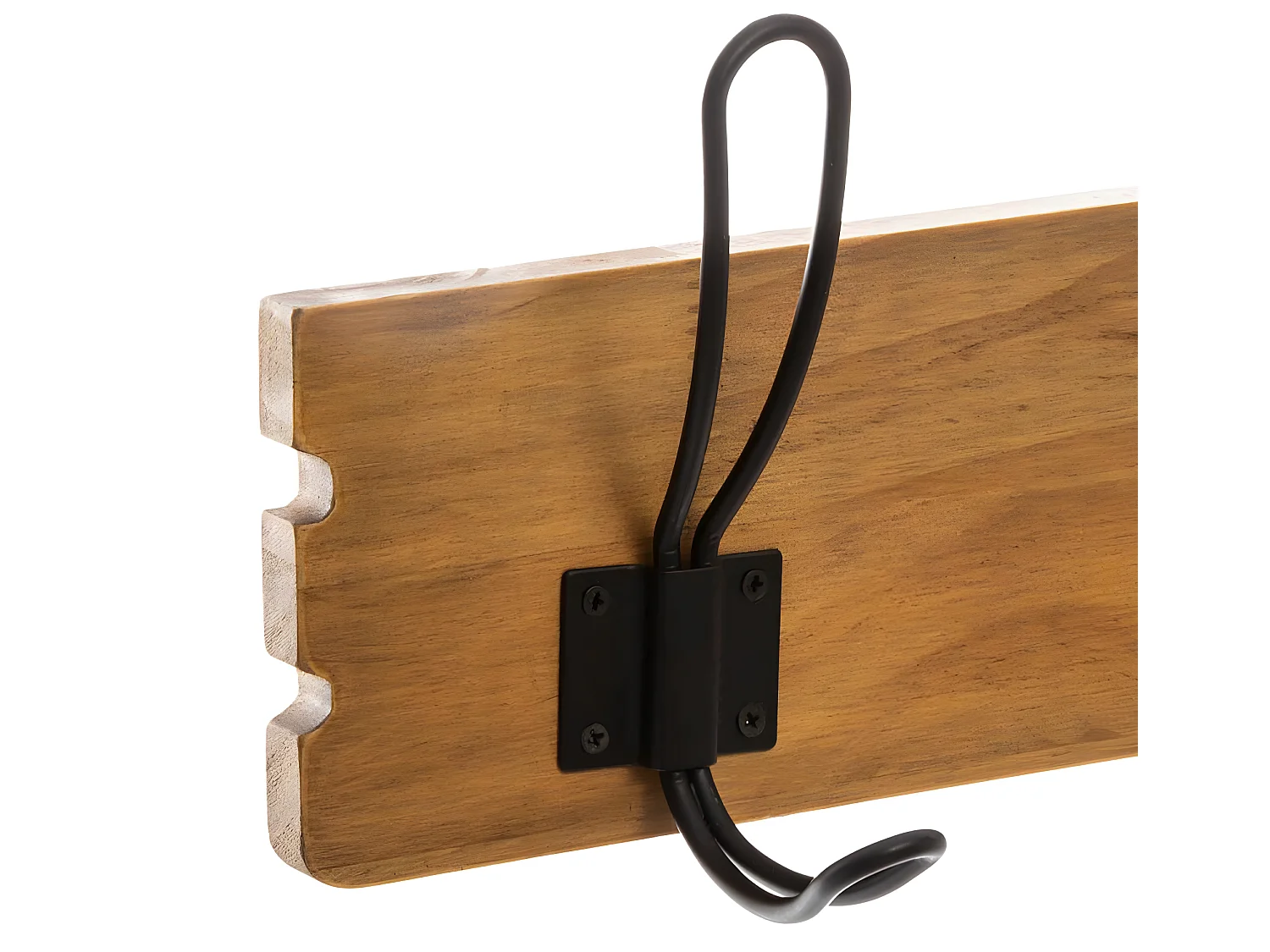 Patère avec 5 crochets en bois / métal coloris Marron - L. 63,8 x l. 9 x H. 13,8 cm