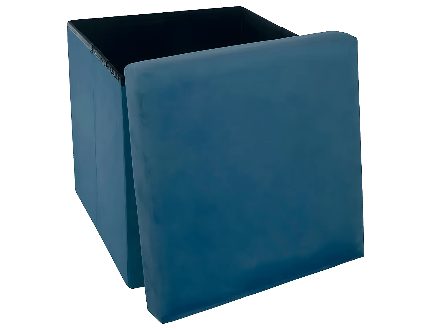 Pouf pliant Bleu foncé en velours en Polyester - 38 x 38 Cm