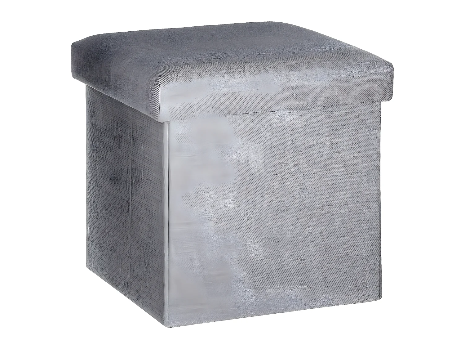 Pouf pliant coloris gris clair - Dim : L. 38 x l. 38 x H. 38 cm