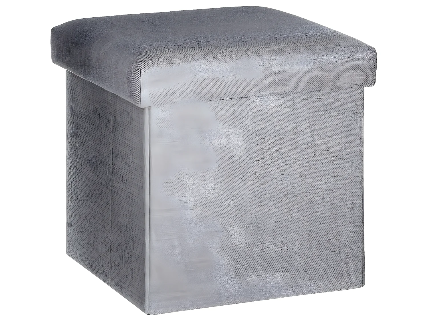 Pouf pliant coloris gris clair - Dim : L. 38 x l. 38 x H. 38 cm