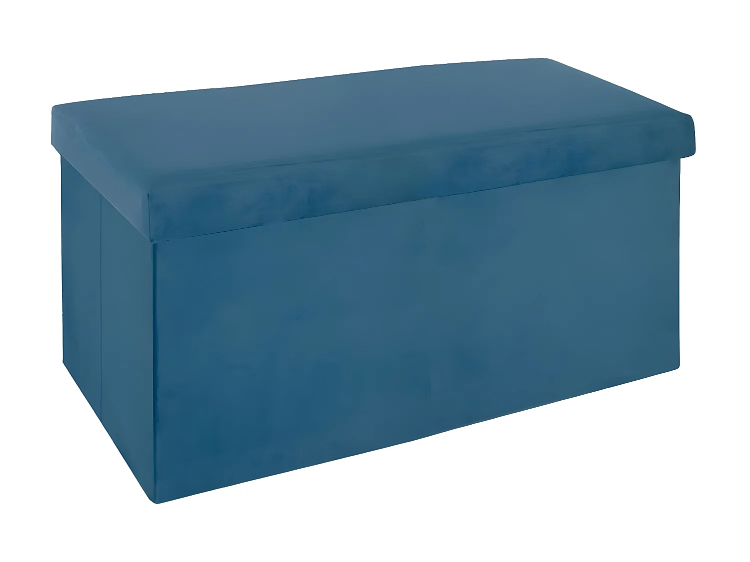 Pouf pliant double Bleu foncé en velours - L. 76,6 x l. 38 x H. 37,5 cm