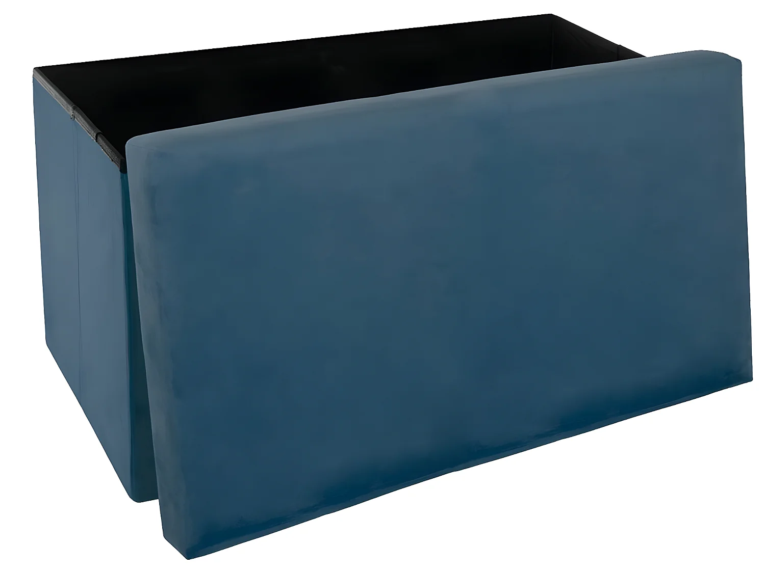 Pouf pliant double Bleu foncé en velours - L. 76,6 x l. 38 x H. 37,5 cm