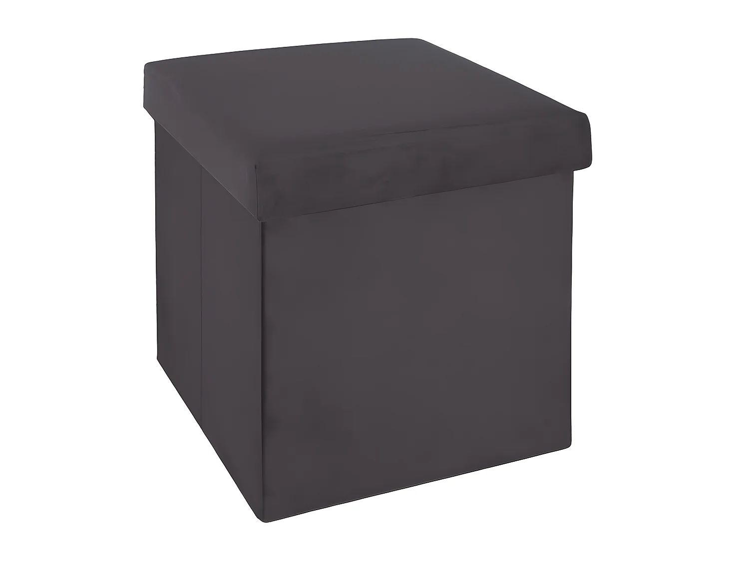 Pouf pliant gris Foncé en velours en Polyester - 38 x 38 Cm