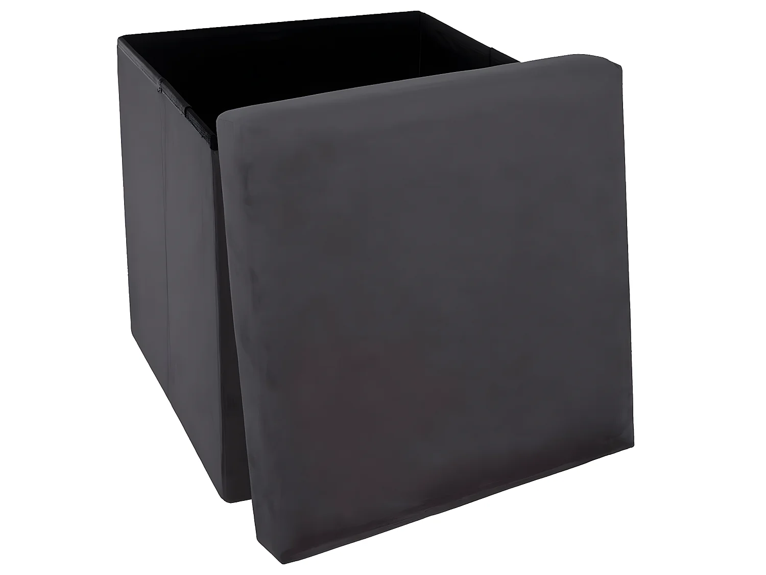 Pouf pliant gris Foncé en velours en Polyester - 38 x 38 Cm