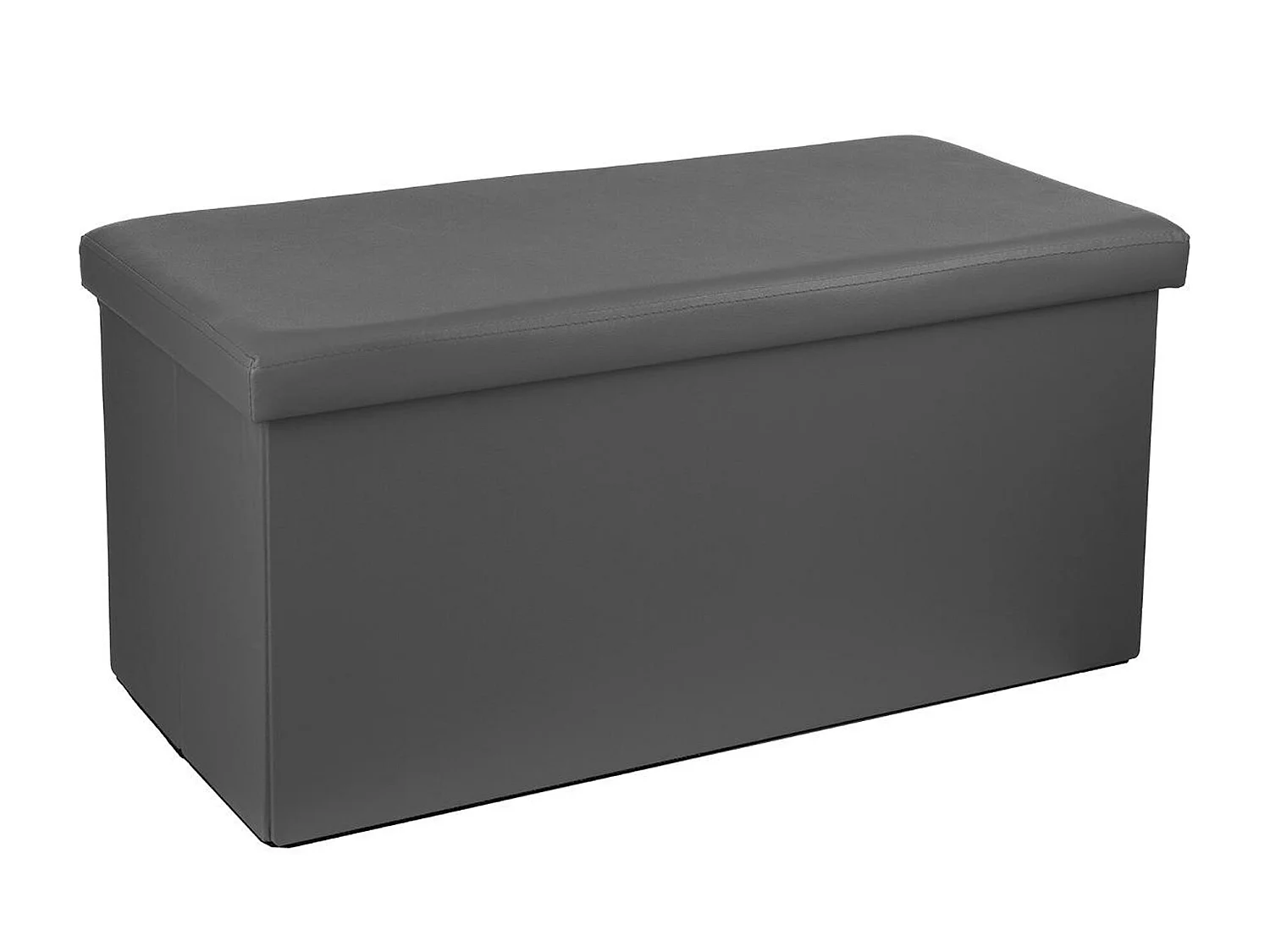 Pouf pliant double en PVC, coloris gris - Dim : L.76,6 x l.38 x H.37,5 cm