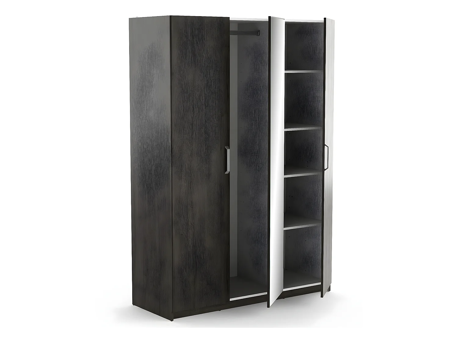 Armoire placard meuble de rangement coloris chêne Waterford - Longueur 133.5 x Hauteur 191.5 x Profondeur 51.4 cm