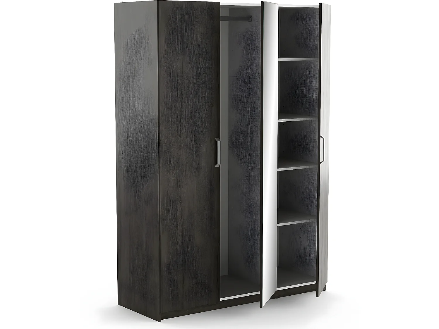 Armoire placard meuble de rangement coloris chêne Waterford - Longueur 133.5 x Hauteur 191.5 x Profondeur 51.4 cm