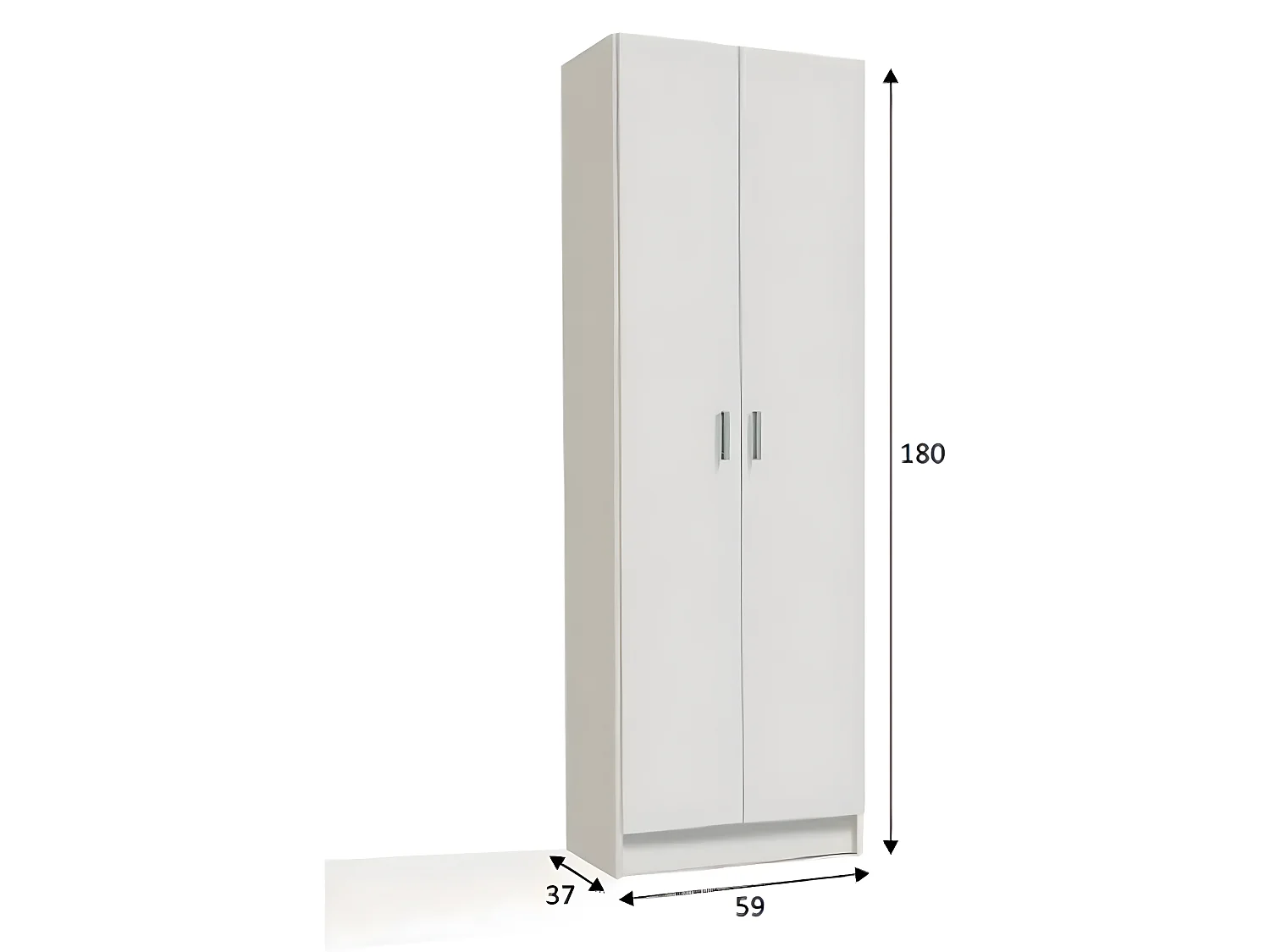 Armoire de rangement coloris Blanc - 180 x 59 x 37 cm