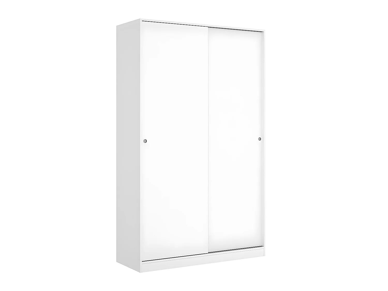 Armoire à portes coulissantes coloris blanc brillant - Longueur 120 x Profondeur 50 x Hauteur 204 cm