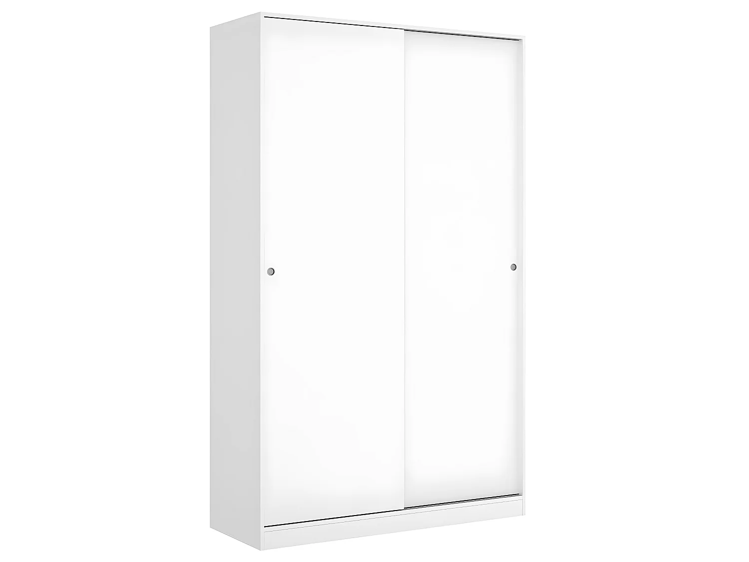 Armoire à portes coulissantes coloris blanc brillant - Longueur 120 x Profondeur 50 x Hauteur 204 cm