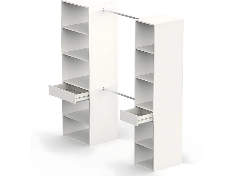 Armoire dressing coloris Blanc - Hauteur 200 x Longueur 200 x Profondeur 50 cm