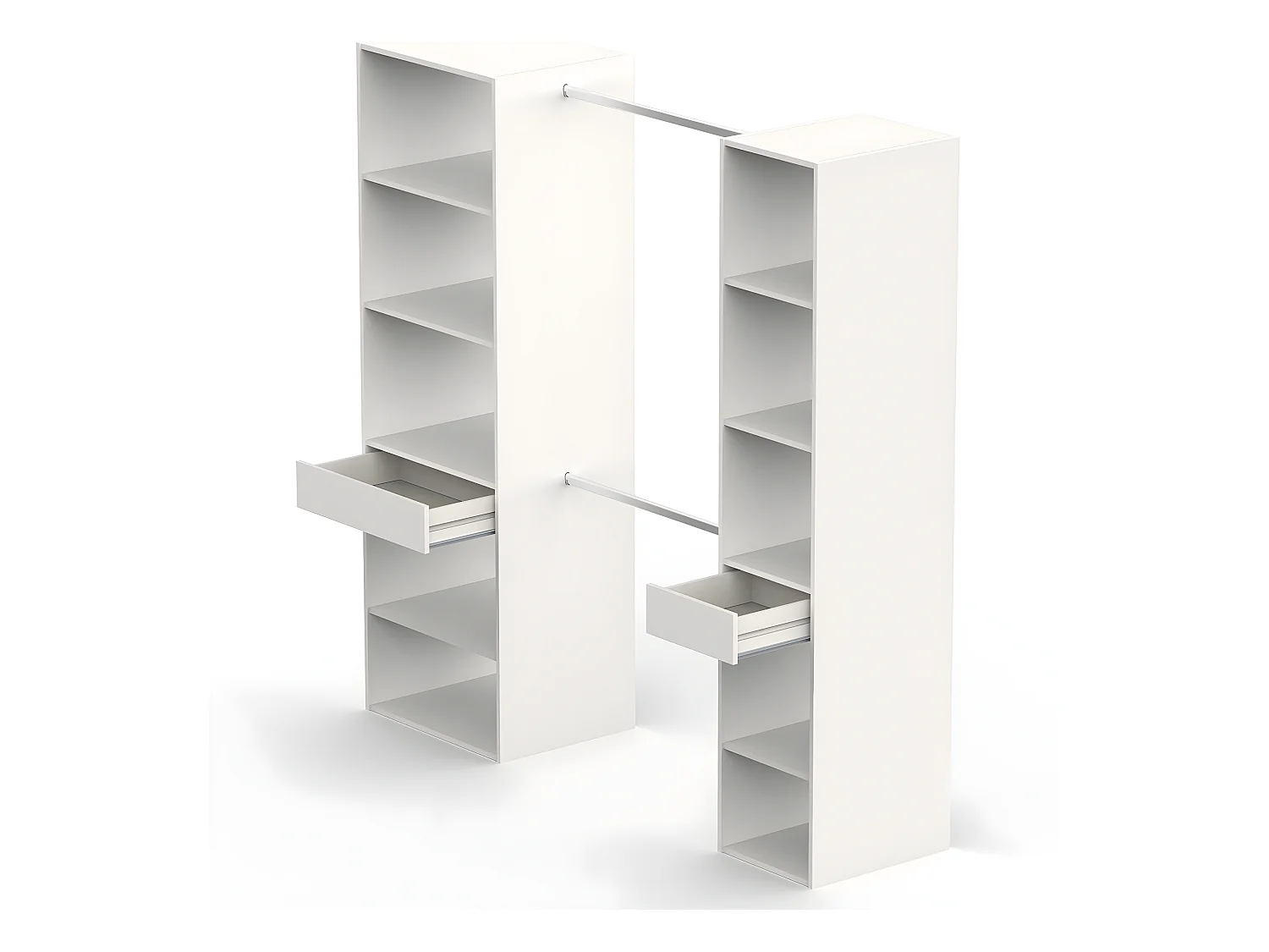 Armoire dressing coloris Blanc - Hauteur 200 x Longueur 200 x Profondeur 50 cm