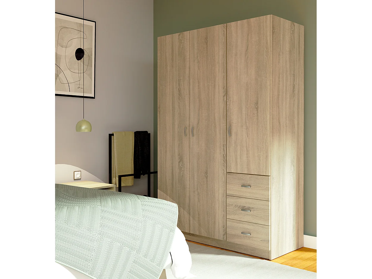 Armoire placard / meuble de rangement coloris cambrian - Hauteur 180 x Longueur 120 x Profondeur 50 cm