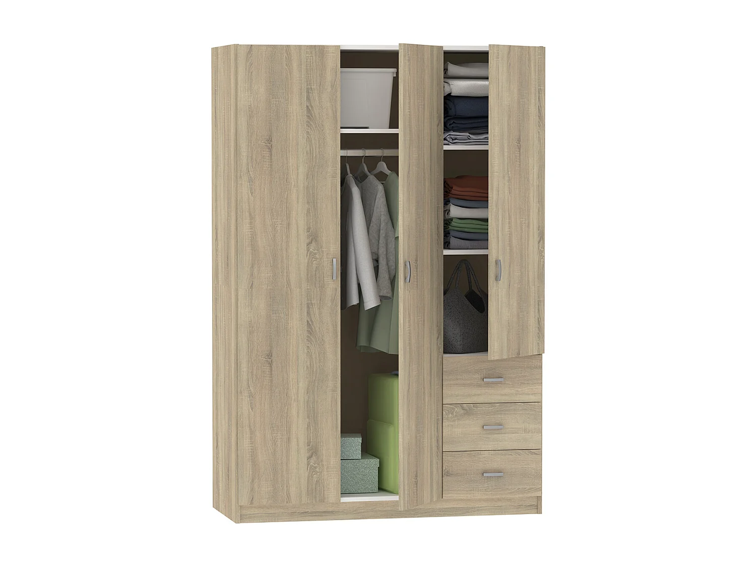 Armoire placard / meuble de rangement coloris cambrian - Hauteur 180 x Longueur 120 x Profondeur 50 cm