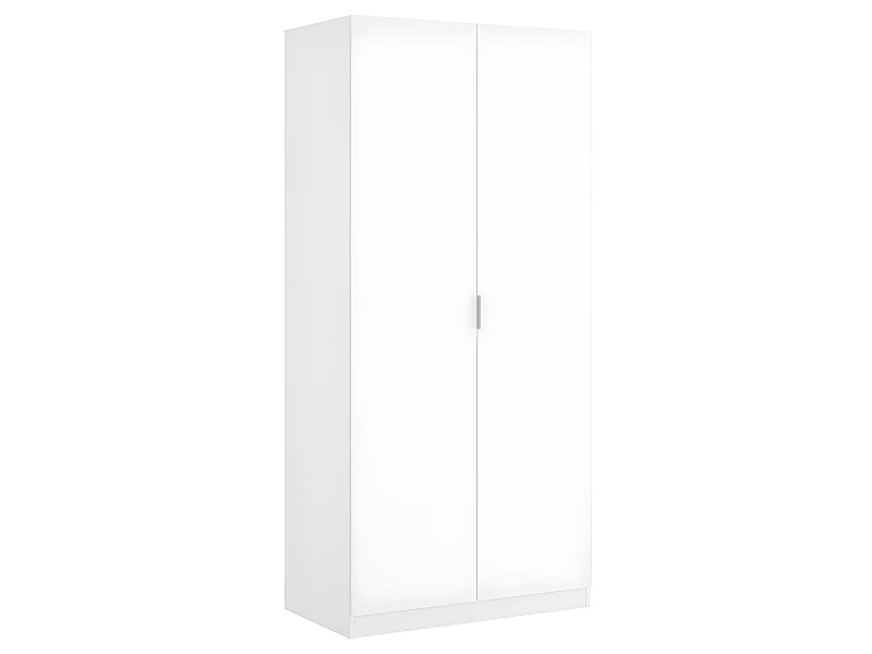 Armoire placard meuble de rangement coloris blanc - Longueur 81 x Hauteur 184 x Profondeur 52 cm