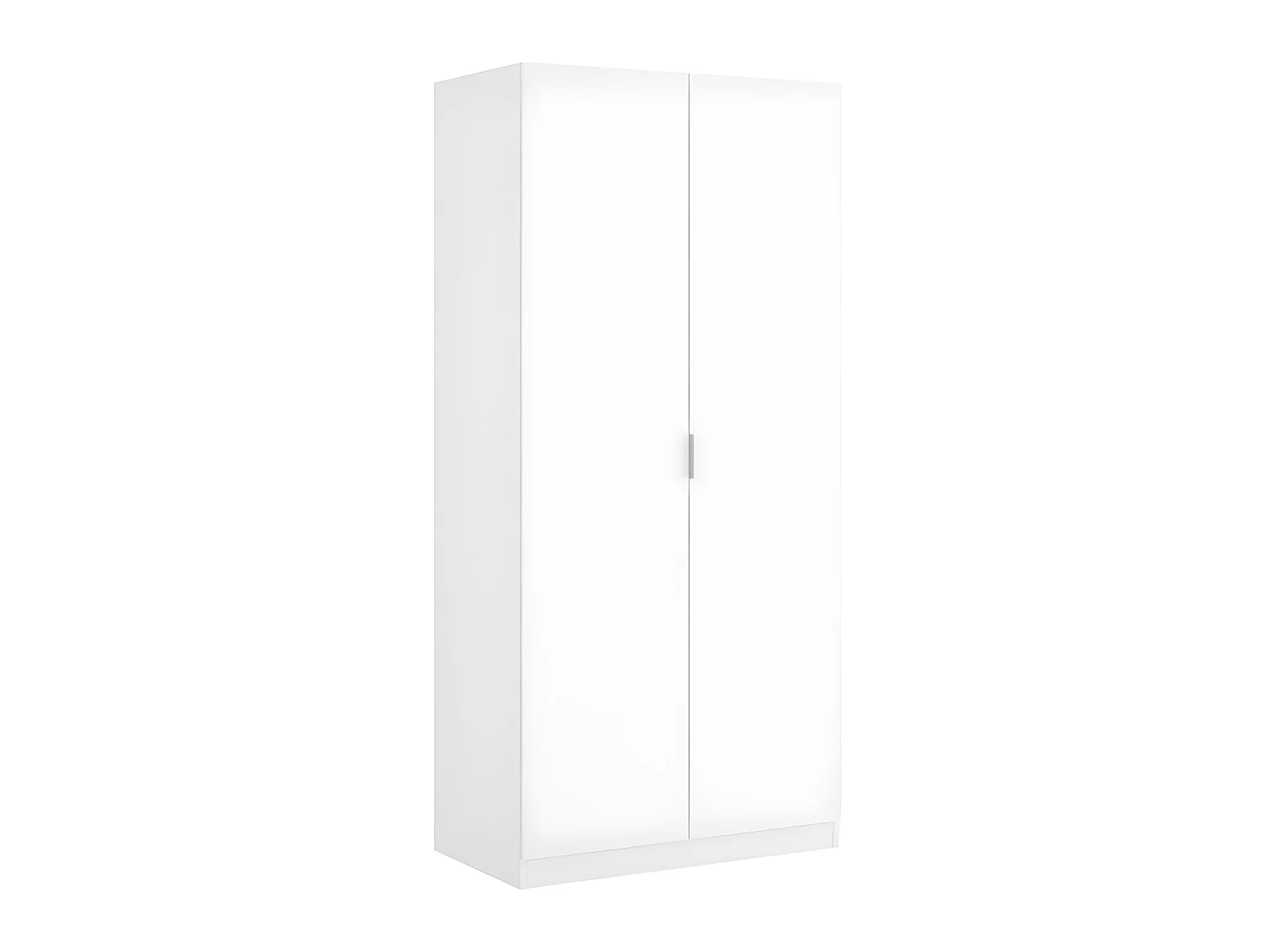 Armoire placard meuble de rangement coloris blanc - Longueur 81 x Hauteur 184 x Profondeur 52 cm