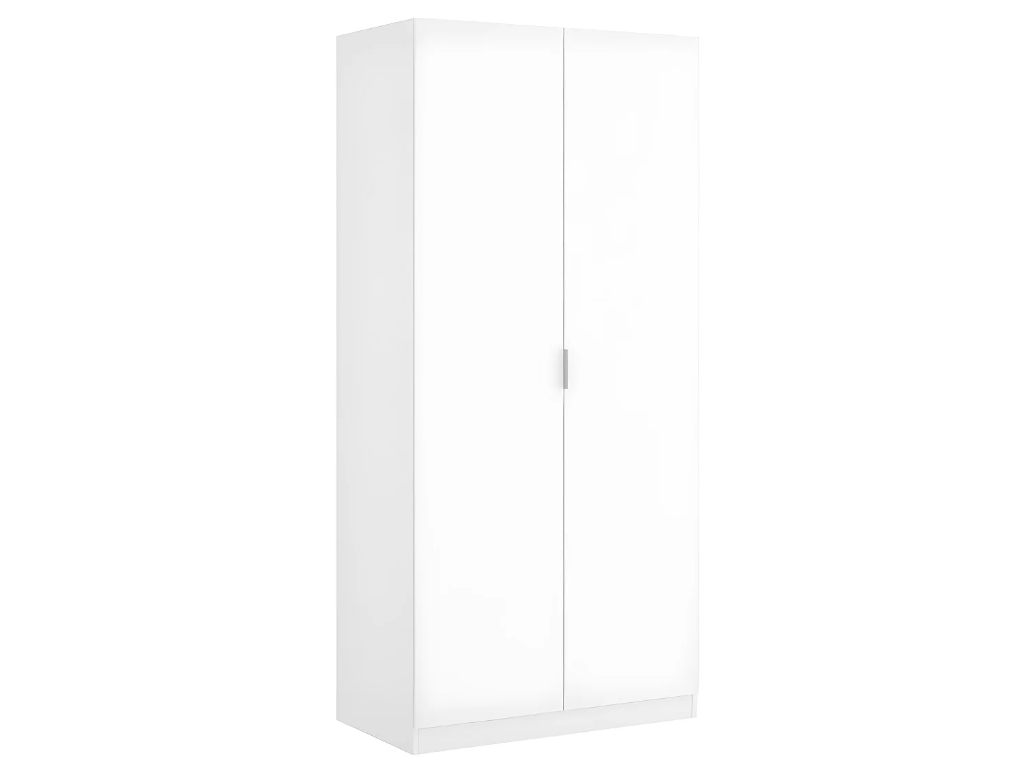 Armoire placard meuble de rangement coloris blanc - Longueur 81 x Hauteur 184 x Profondeur 52 cm