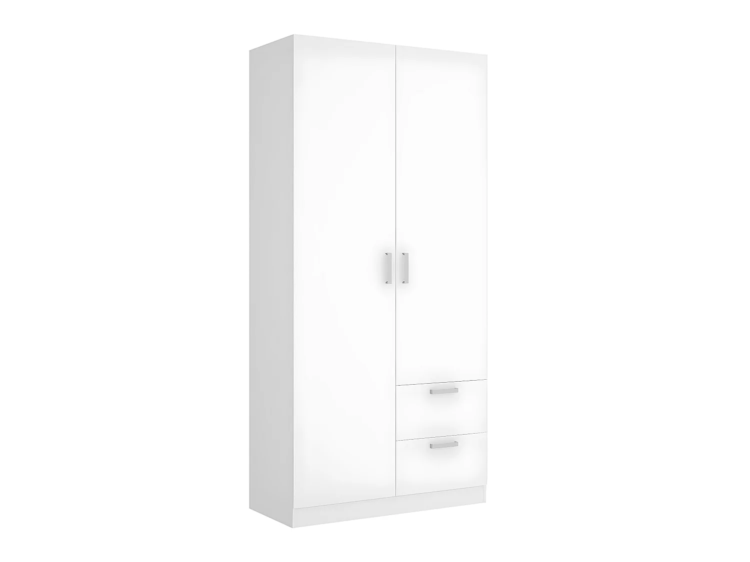 Armoire placard meuble de rangement coloris blanc - Longueur 100 x Profondeur 52 x Hauteur 215 cm