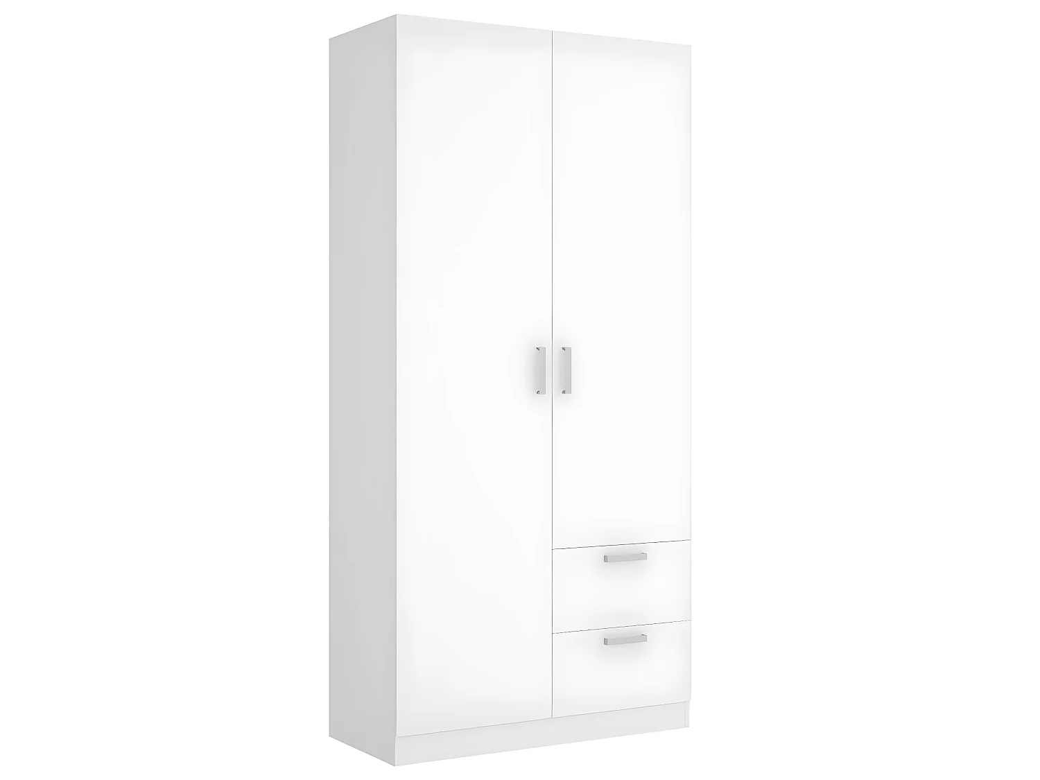 Armoire placard meuble de rangement coloris blanc - Longueur 100 x Profondeur 52 x Hauteur 215 cm
