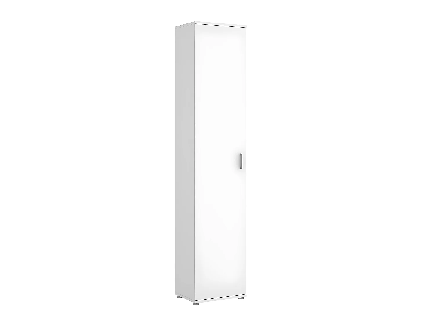 Armoire meuble de rangement coloris blanc - Longueur 39 x Profondeur 35 x Hauteur 190 cm