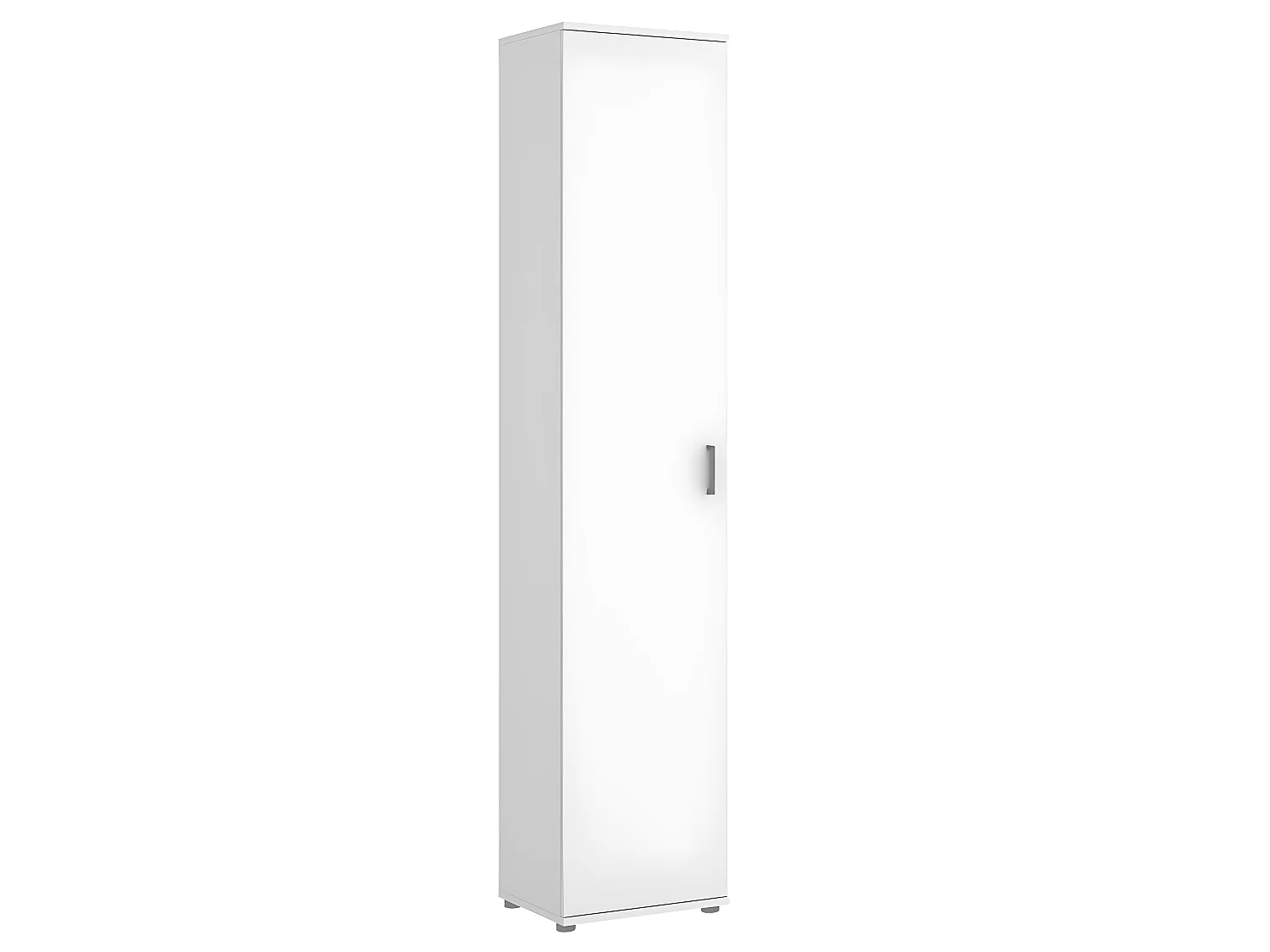 Armoire meuble de rangement coloris blanc - Longueur 39 x Profondeur 35 x Hauteur 190 cm