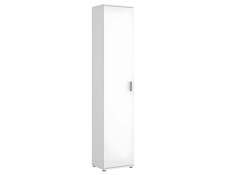 Armoire meuble de rangement coloris blanc - Longueur 39 x Profondeur 35 x Hauteur 190 cm